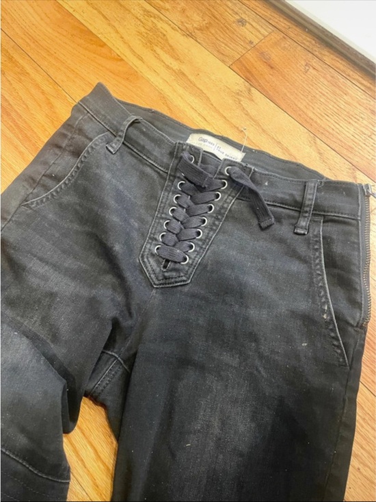 GAP Denim - Christina Aguilera Dirty Music Video Inspired Lace-Up Slim Straight Jeans